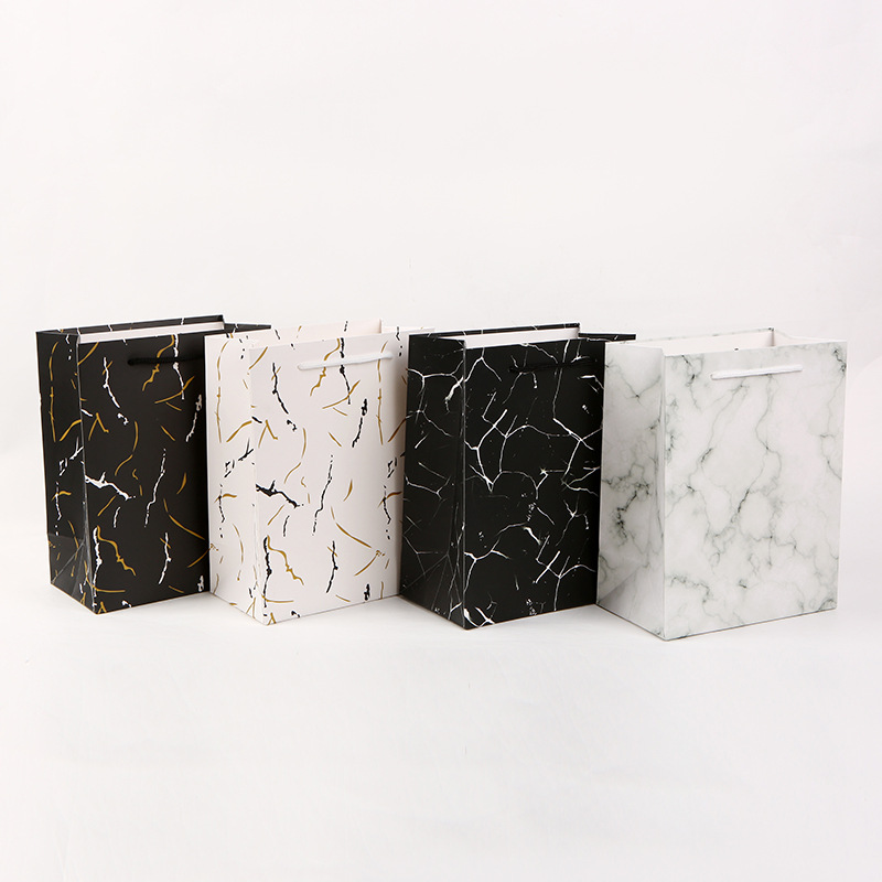 Artpaper Bag With Marble Design Printing 